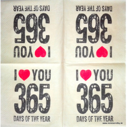 Servítka - Milujem ťa 365 dní v roku
