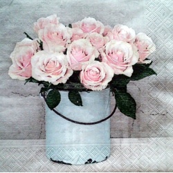 Servítka - Sagen - Vintage ruže vo vedre