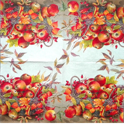 Servítka - Jesenný košík s jabĺčkami