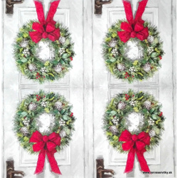Servítka - Vianočný venček na dverách