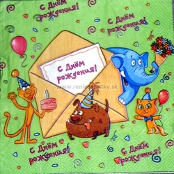Servítka - Pes, Mačka, Kamaráti