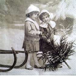 Servítka - Sagen - Vintage deti v zime
