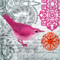 Servítka - Ružový vtáčik
