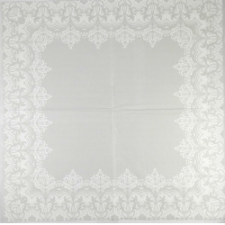 Servítka - Ornament biely na sivom podklade