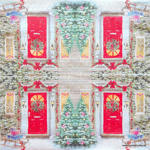 Servítka - Vianočné dvere