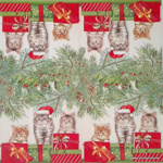 Servítka - Mačičky pod vianočným stromčekom